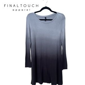 Final Touch Midi Dress or Long Shirt Umbre Gray Color in Size Small